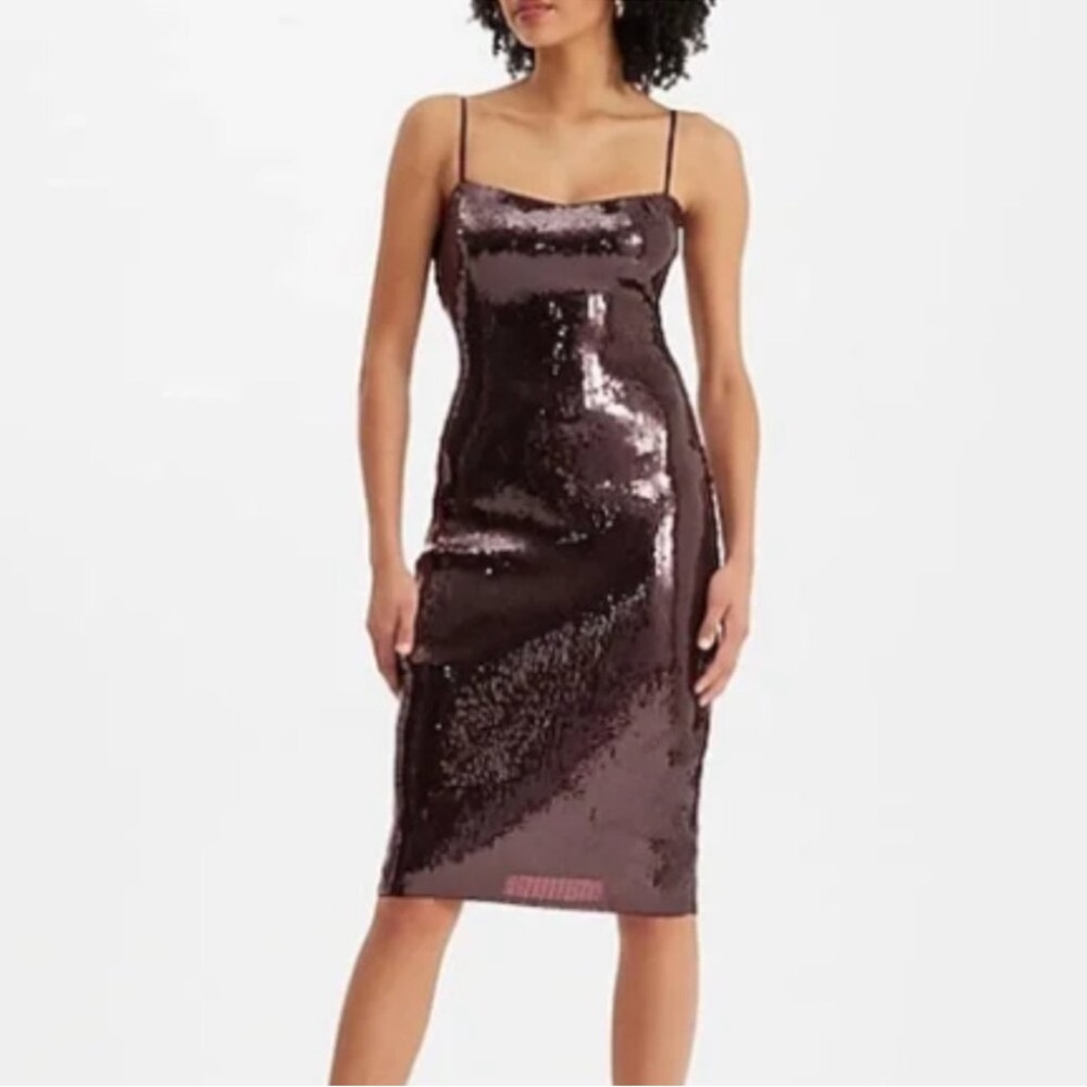 Express Shimmering Sequin Midi Dress